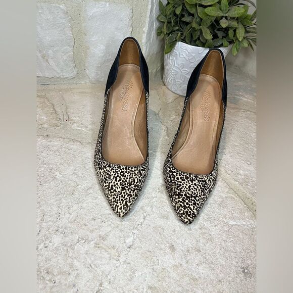Madewell The Maddie speckled Calf leather Hair Heels sz 7 - Picture 3 of 8